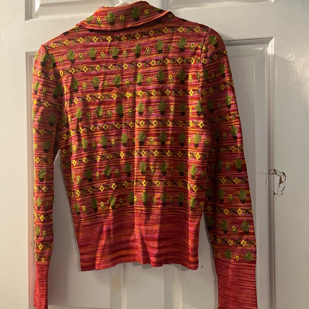 Zara Red and Yellow Patterned Cardigan - Picture 2 of 2